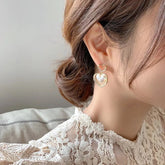 Heart Pearls Earrings-Anti Tarnish|| Waterproof